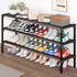 SAN HE Long Shoe Rack-Shoe Organizer 3 Tier Shoe Rack for Closet