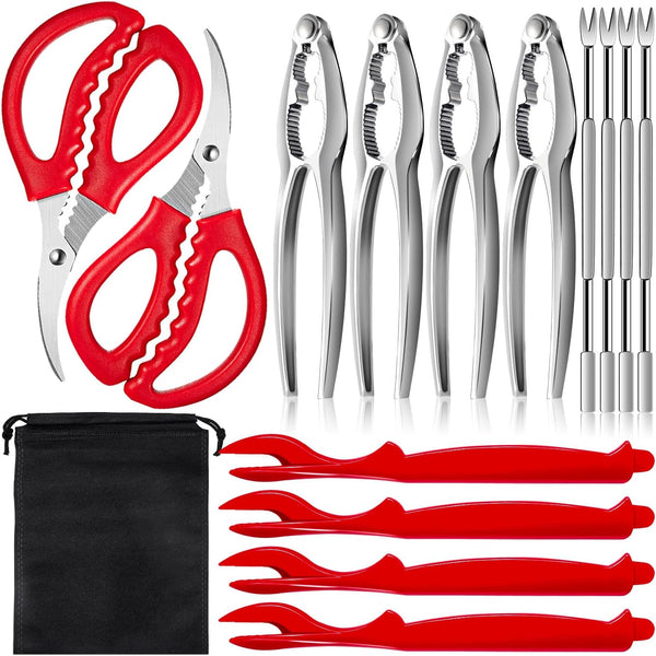 TORINALITAL 14PCS Crab Leg Crackers and Tools - Lobster Crackers and Picks Set