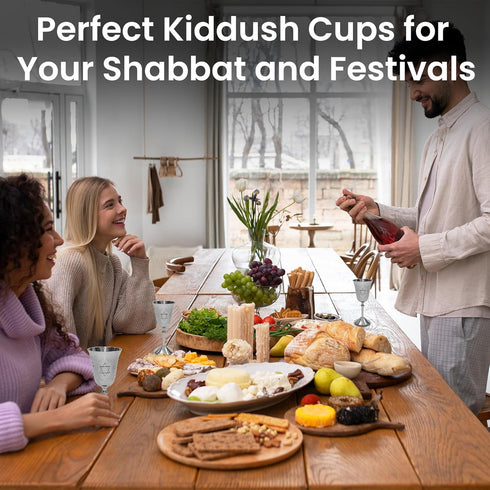 Majestic Giftware Kiddush Cup with Saucer, 6-Inch Premium Quality Nickel Plated Wine Goblet
