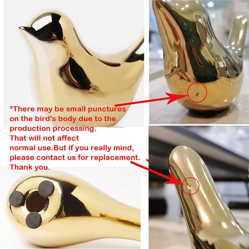 FANTESTICRYAN Small Birds Statues Gold Figurine Decorative Ornaments for Home Decor Living Room Bedroom Office Desktop