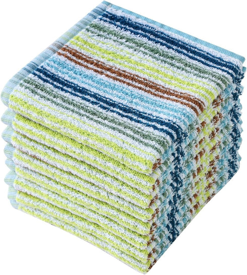 Oeleky Kitchen Dishcloths for Washing Dishes, Ultra Absorbent Dish Rags, Cotton Cleaning