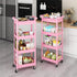 4-Tier 4-Tier-Plastic) MIOCASA Utility Rolling Cart with Detachable Tray Top, Kitchen Storage Organization, Art Cart