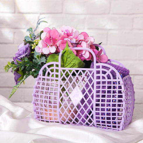 Hsei 16-Piece Girls' Jelly Beach Tote Bags for Easter - Reusable Plastic Gift Baskets