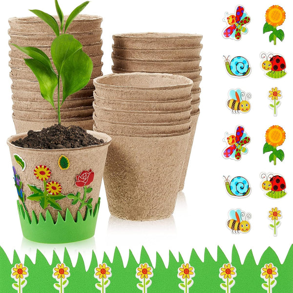 Jecery 12 Sets Garden Paper Craft Kit DIY Foam Flower Pots, Flower