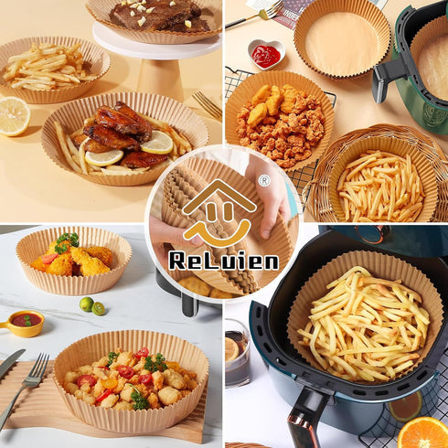 Air Fryer Paper Liners, 100PCS Non-stick Oil Resistant Parchment Paper, 8 Inch for 5-8QT Air Fryers