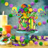 3 Pieces Pom Pom Garlands, Mardi Gras Decorations with Gold Purple Green Felt Ball Banners for Birthday Party