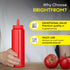 8 OZ 2 PACK BRIGHTFROM Condiment Squeeze Bottles, RED Empty Squirt Bottle with Wide Neck - Great for Ketchup, Mustard