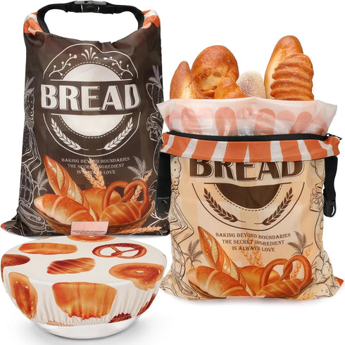 2 Pack Reusable Bread Bags for Homemade Bread, 17"13" Sourdough Bread Storage