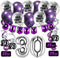 30th Birthday Purple Party Pack, Banner, Balloon, and Swirls for Birthday Decorations and Supplies