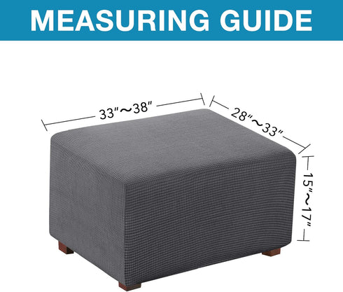 Charcoal Gray Flamingo P Stretch Ottoman Slipcover - Folding Storage Stool Protector, Soft Rectangle with Elastic