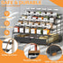 4 Countertop, DTUQYX Spice Rack Organizer for Cabinet: Tier Adjustable Spice Rack Organization with Drawer, Depth Metal