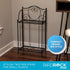 2-Tier BIRDROCK HOME Metal Tiny Plant Stand Shelf - Decorative Mediterranean Scroll Design - Lightweight Folding