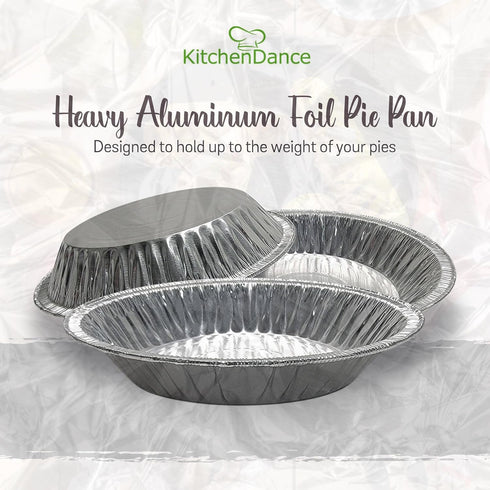 KitchenDance Disposable Aluminum Foil Mini Pie Pan, 6 Inches Round, Pack of 50