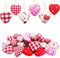 EBaokuup 30 Pcs Valentines Fabric Heart Ornament for Hanging, Heart-Shaped Decoration for Valentine's Day Home Decor