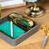 Nightstand Organizer Tray, Key Bowl for Entryway Table, Decorative Leather Catch All Tray for Wallet, Gray