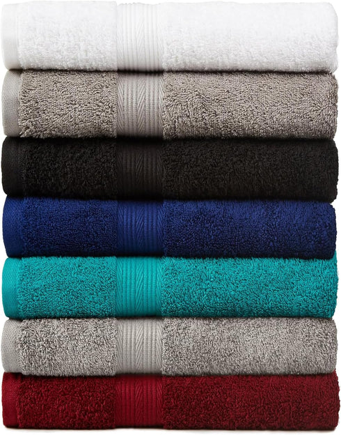 6-Piece Set, 100% 2 2 2 Amazon Basics Oversized Fade-Resistant Towel Cotton, Highly Absorbent, Soft, Teal, Bath Towels