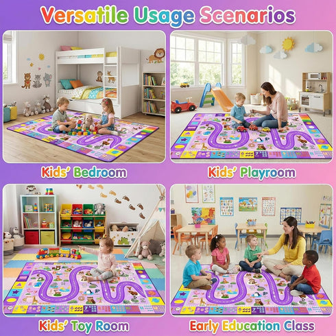2.5x4 Kids Rugs for Playroom Feet, Educational ABC Alphabet Rug with Numbers Seasons, ABC Rugs for Kids Playroom