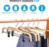 Wooden Pant Hangers, 5-Pack Lightweight Wood Skirt Hangers with Anti-Rust Hook and Adjustable Clips
