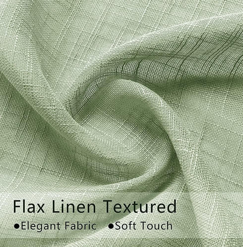 XTMYI Sage Green Boho Curtains Set for Kitchen Bathroom, Lightweight Sheer Window Curtains, 30 Inch Length
