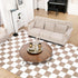 TOOHUB 4x6 Super Soft Rug for Bedroom, Ft Beige and White Area Rug Classic Checkered Shaggy Anti-Skid High Pile Soft