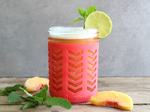 Silicone Mason Jar Protector Sleeve - Fits Ball, Kerr 16oz WIDE-Mouth Jars, Package of 4, Multicolor