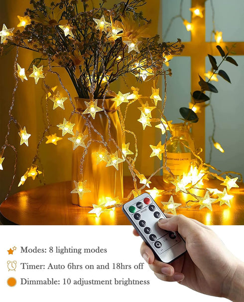 20 40 ANJAYLIA Star Lights FT LED Battery Operated String Lights with Remote for Bedroom Indoor & Outdoor, Party