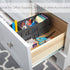 Simplify 4 Compartment Stackable Bin with Adjustable Dividers, Drawer Organizer for Office, Desk Supplies, Grey