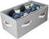 Moteph Shoe Organizer for Closet, Large Grey Shoe Storage with Clear Cover & Adjustable Dividers for 24 Pairs
