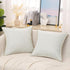 decorUhome Decorative Outdoor Throw Pillow Covers, 16x16 Set of 2, Rustic Neutral Farmhouse Linen for Couch
