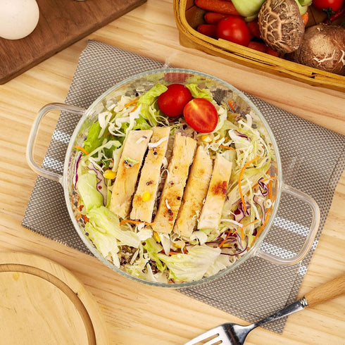WHJY 56oz Small Glass Cooking Pot with Lid, Heat Resistant Borosilicate Glass Simmer Pot, Soup Pot