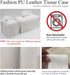 Livelab Dark Brown Tissue Box Cover, Rectangular PU Leather Tissue Box Case Organizer for Vanity, Night Stands, Office