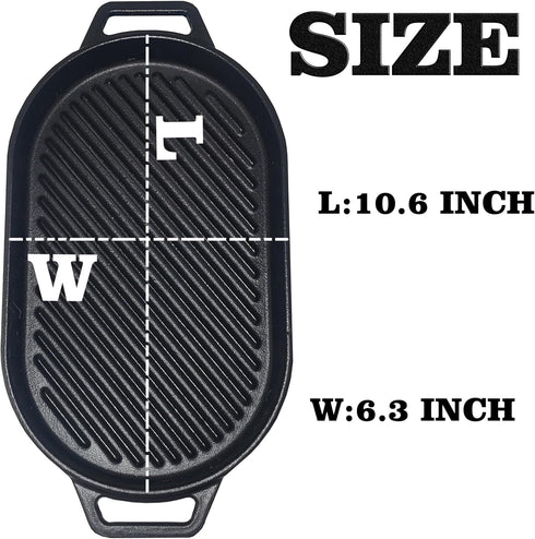 JIN BETTER GRILL PARTS New Skillet with Insulated Wooden Cushion, Removable Handle for Gas Cooktops and Grills