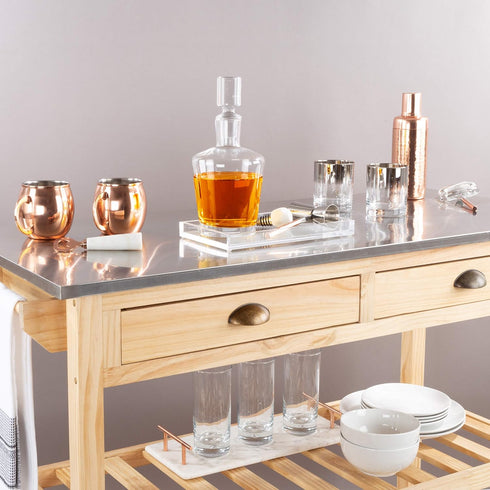 Acrylic Tray Organizer - Clear Minimalist Catchall Holder for Bedside, Bathroom, Office Storage Decor