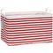Sea Team Collapsible Canvas Fabric Storage Basket with Handles, Rectangle Waterproof Bin, 16.5 x 11.8 x 9.8 Inches
