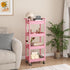 4-Tier 4-Tier-Plastic) MIOCASA Utility Rolling Cart with Detachable Tray Top, Kitchen Storage Organization, Art Cart