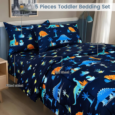 5 Set Set david's kids Piece Twin Comforter - Soft Breathable Bedding Twin for Boys Girls, Includes Quilted Comforter