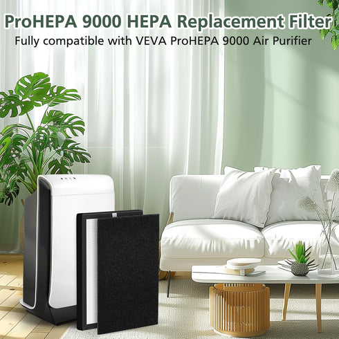 isinlive 4-Pack ProHEPA 9000 Replacement Filters, Compatible with VEVA ProHEPA 9000 Air Purifiers, H13 Premium True
