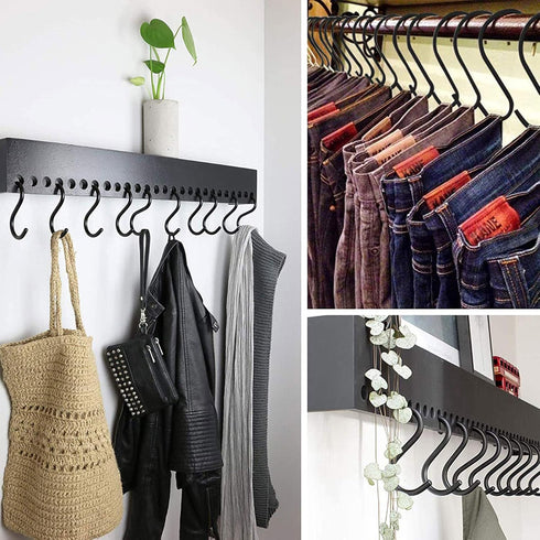 30 Pack 3.5 Inch Heavy Duty S Hooks, Black Hangers for Plants, Outdoor, Kitchen, Bathroom, Bedroom, and Office