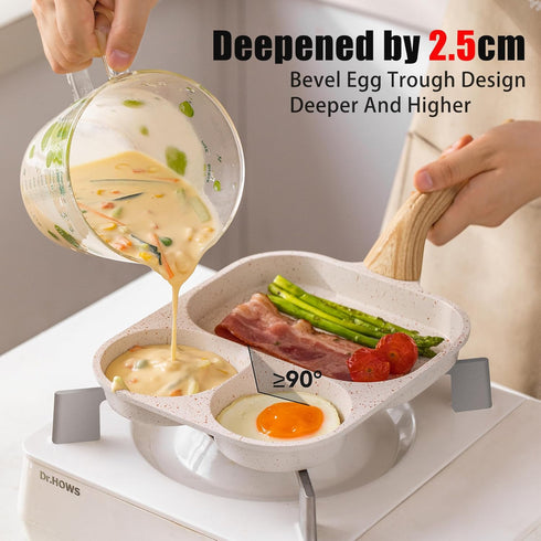 MDZF SWEET HOME 3 in 1 Non-Stick Omelet Pan, Elevated Heat Resistant Handle, Ideal for Breakfast