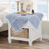 24''x24'', Country Summer Dusty Blue and White Small Tablecloth Spring Boho Square Nightstand Cover, Rusitc Farmhouse