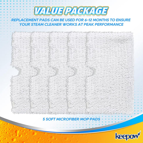 S3500 S3501 S3601 S3550 S3901 SE450 S3801CO S3601D S2901Steamer (5 KEEPOW Steam Mop Replacement Pads Compatible
