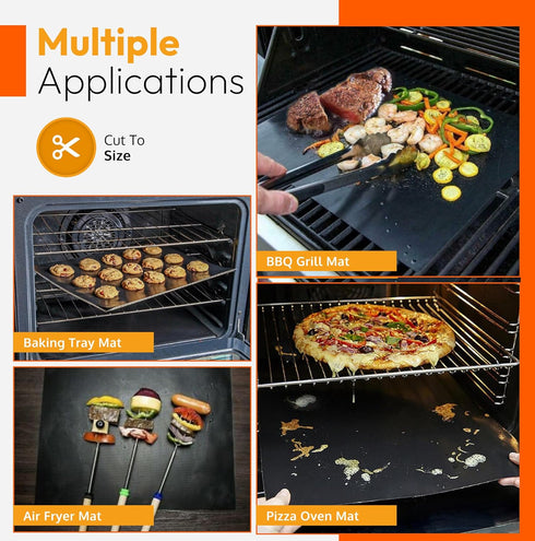 Thick Heavy Duty Oven Liners for Electric Oven | 3 Pack Non-Stick Reusable Oven Mats | BPA & PFOA Free
