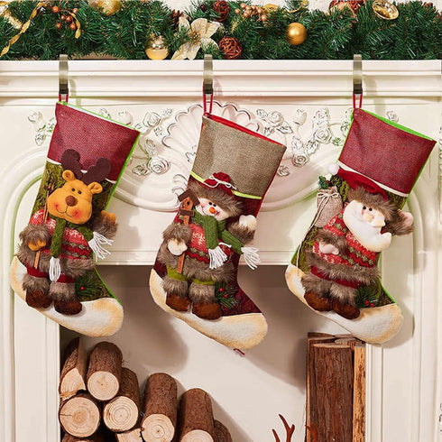 Christmas Stocking Holders for Mantle, Set of 6 Mantle Clip Fireplace Hooks for Holiday Decoration Supplies - Brass