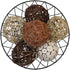 Blue Donuts Decorative Balls, Assorted Rattan Wicker Balls for Centerpiece Bowl Fillers, Pack of 6