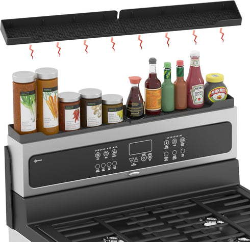 Stove Top Shelf 30 Inch, Magnetic Over the Stove Top Shelf, Silicone