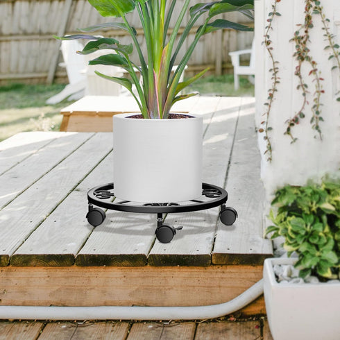 KOOKASHOP 10" 1 Pack 360 Plant Caddy with Wheels, Plant Stand with Wheels, Lockable Plant Rollers Plant Dolly, Plant