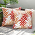 MIULEE Pack of 2 Outdoor Waterproof Throw Pillow Covers, 16x16 Inch, Orange Natural Leaves Pattern for Patio Couch