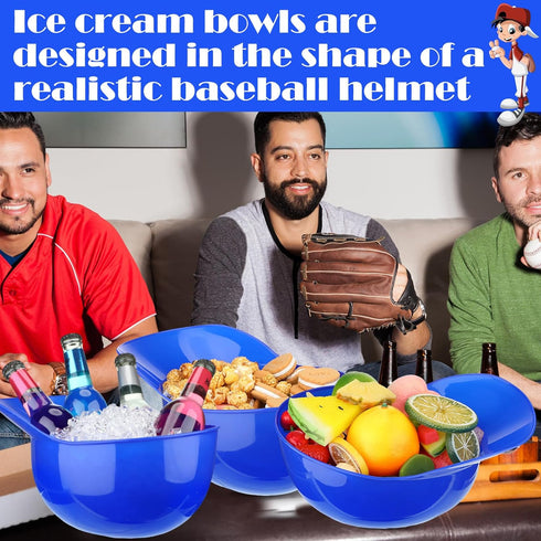 72 oz Favor(Blue,20 Tanlade Large Plastic Baseball Helmet Bowl Baseball Hats Bowls Snack Ice Cream Dessert Helmet Cups