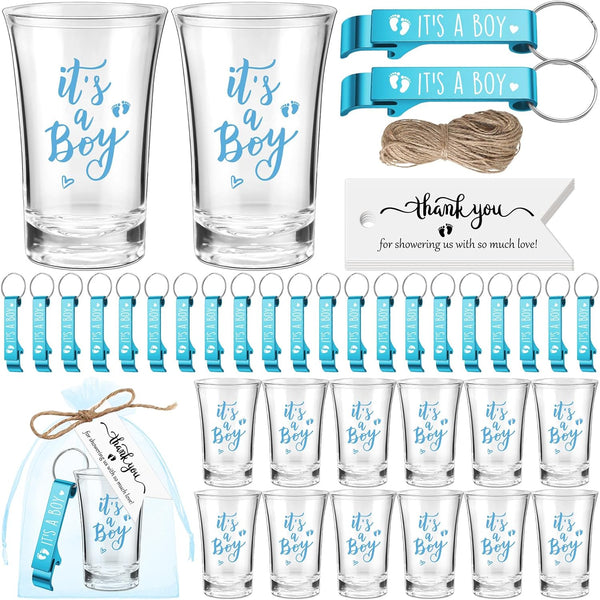 Singhoow 50 Sets Baby Shower Favor for Guests Acrylic Shot Glasses with Bottle