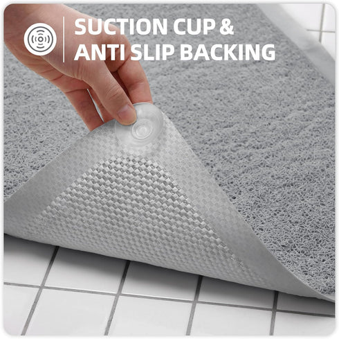 Tub,Shower,Bathroom.24''x24'' Upgraded Non Slip Shower Mat,Anti Slip Bathtub Mat with Suction Cups,Scrubber Mats,Easy